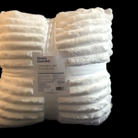 Simply Essential Corduroy 3pc THROW BUNDLE 50 X 60 on Throw - Picture 6 of 10